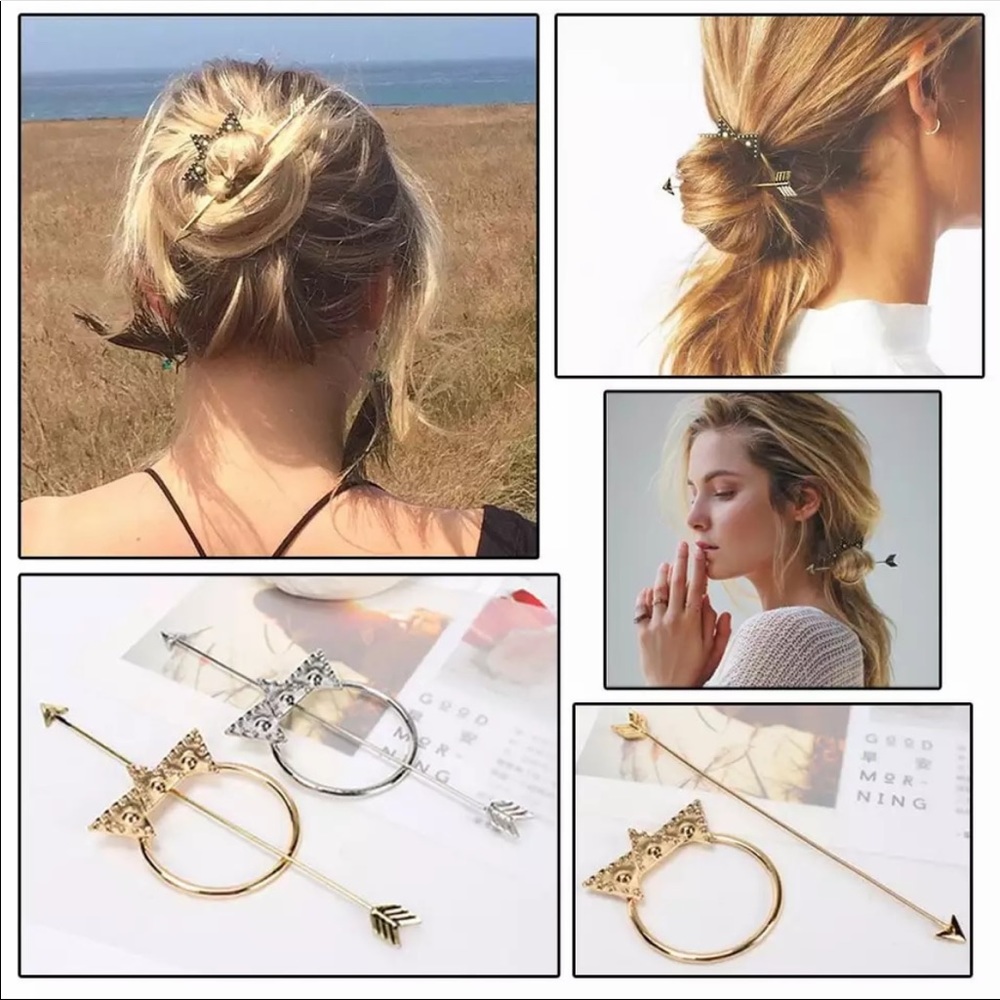 Crown + Arrow Hair Bun Pin - Picture 3 of 4